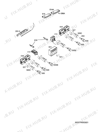 Взрыв-схема плиты (духовки) Aeg Electrolux E33519-4-W R07 - Схема узла Functional parts